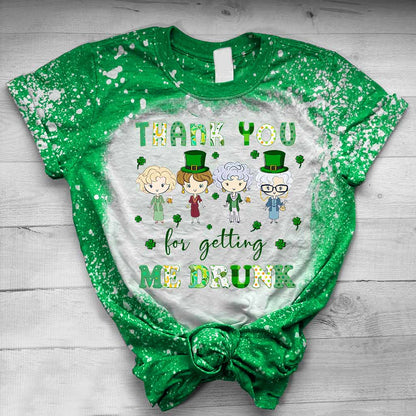 Thank You For Getting - St. Patrick's Day Handmade Bleached Shirts