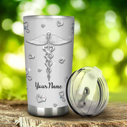 She Works Willingly With Her Hand - Personalized Nurse Tumbler