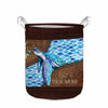 Salty Lil&#39; Beach - Turtle Personalized Leather Pattern Print Laundry Basket
