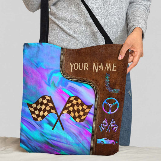 Love Racing Personalized  Tote Bag