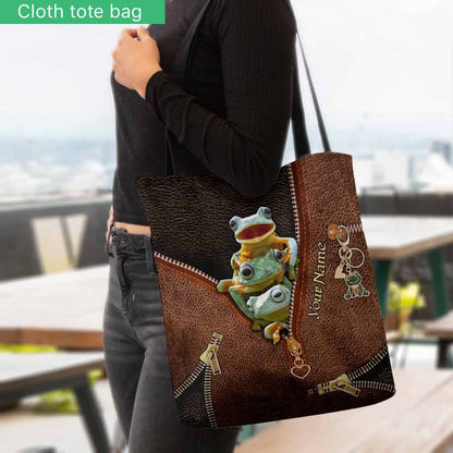 Love Frogs Personalized  Tote Bag