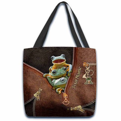 Love Frogs Personalized  Tote Bag