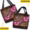 Faith Hope Love Breast Cancer Butterfly - Breast Cancer Awareness Personalized Tote Bag