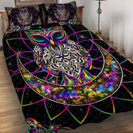 Galaxy - Owl Quilt Bed Set