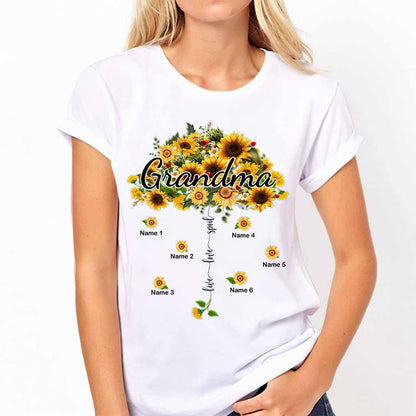 Live Love Spoil Sunflower Umbrella - Personalized Grandma T-shirt and Hoodie 1021