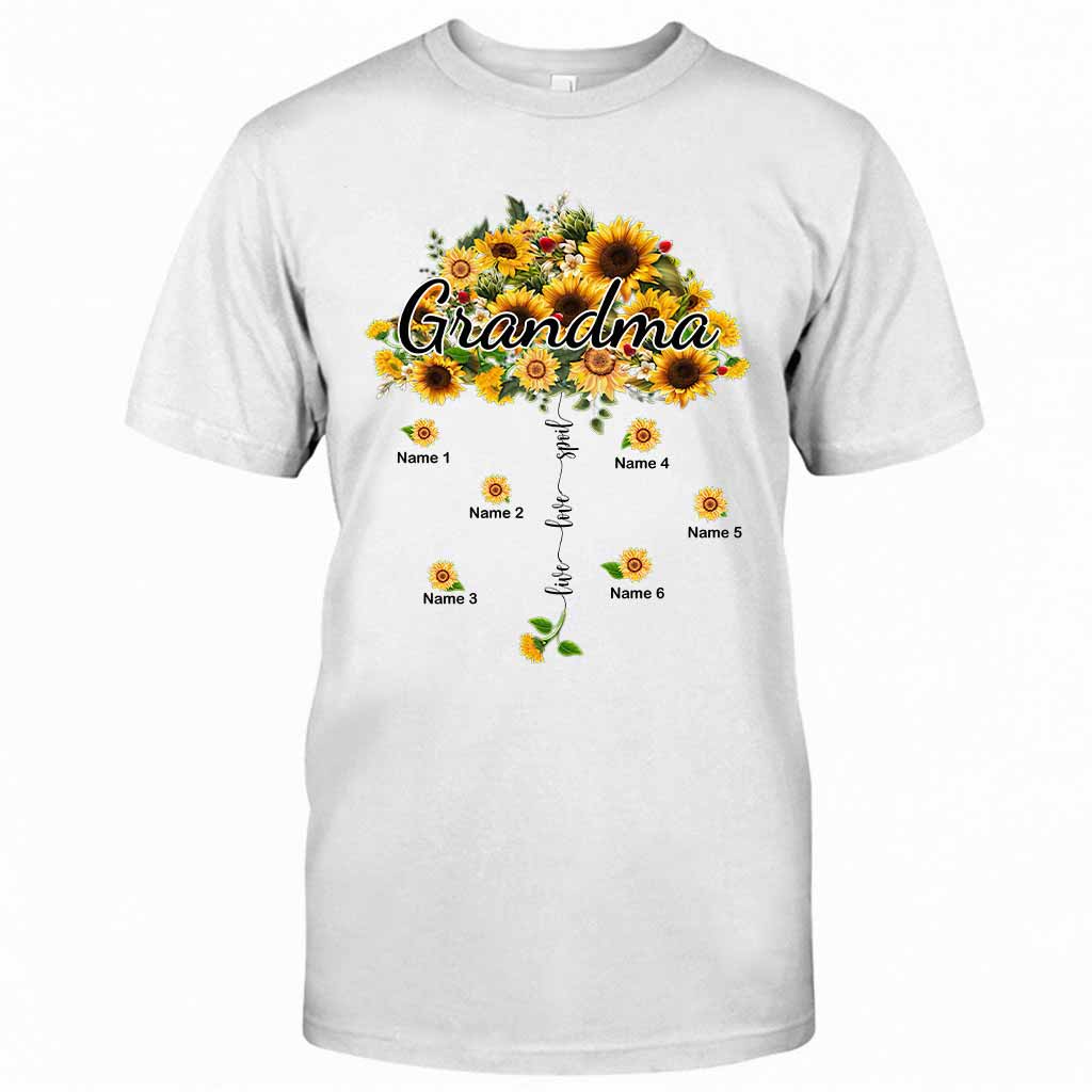 Live Love Spoil Sunflower Umbrella - Personalized Grandma T-shirt and Hoodie 1021