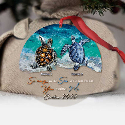 So Many In The Sea - Personalized Christmas Turtle Transparent Ornament