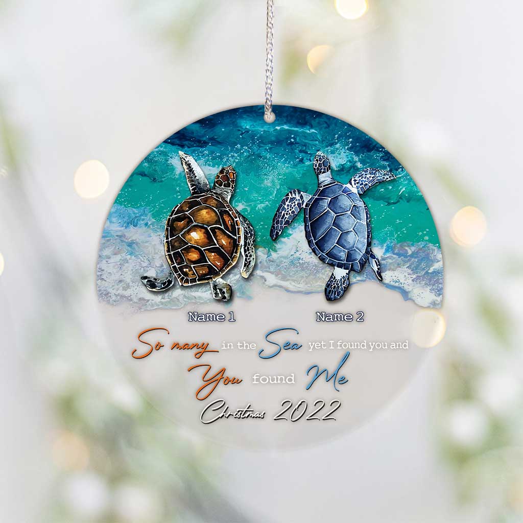 So Many In The Sea - Personalized Christmas Turtle Transparent Ornament