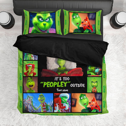 I Like To Stay In Bed - Personalized Christmas Stole Christmas Quilt Set