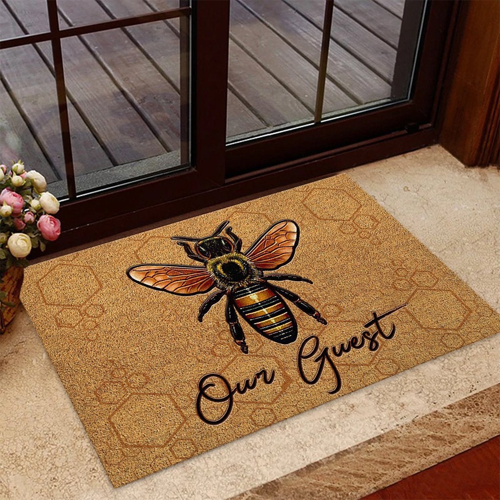 Bee Our Guest Coir Pattern Print Doormat