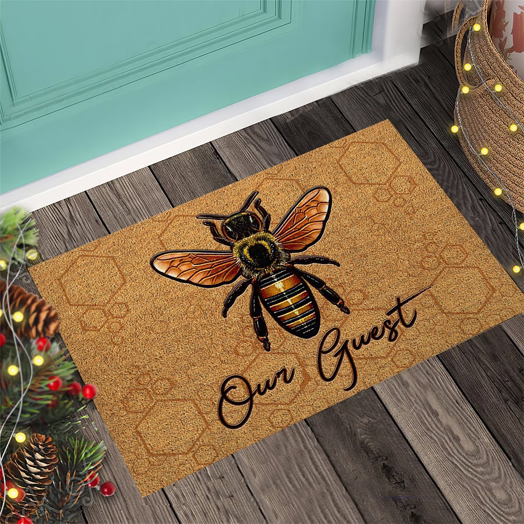 Bee Our Guest Coir Pattern Print Doormat