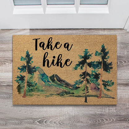 Take A Hike - Hiking Coir Pattern Print Doormat