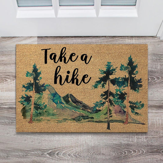 Take A Hike - Hiking Coir Pattern Print Doormat