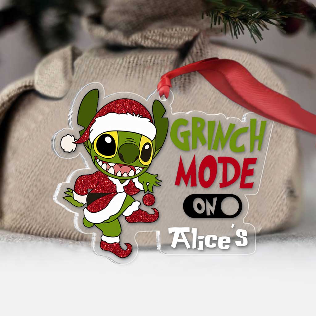 Mischief Mode - Personalized Christmas Ohana Transparent Ornament