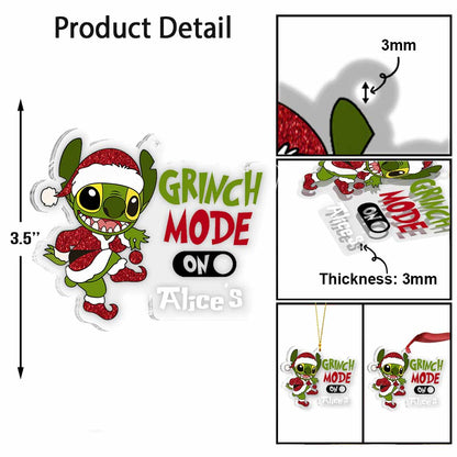 Mischief Mode - Personalized Christmas Ohana Transparent Ornament