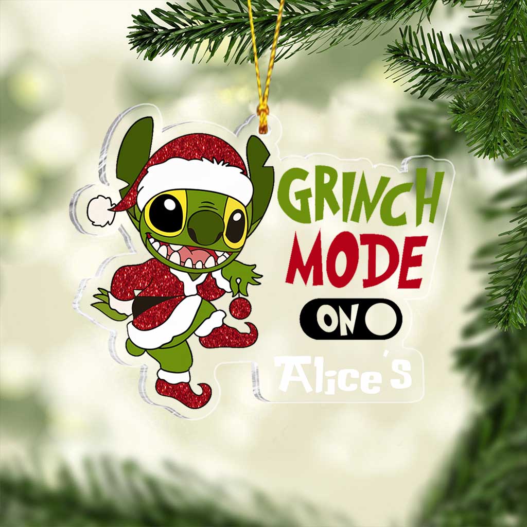 Mischief Mode - Personalized Christmas Ohana Transparent Ornament