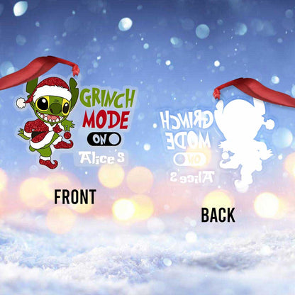 Mischief Mode - Personalized Christmas Ohana Transparent Ornament