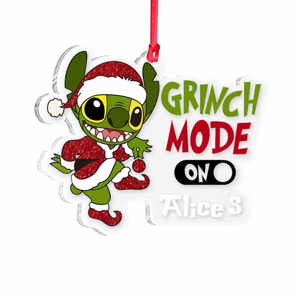 Mischief Mode - Personalized Christmas Ohana Transparent Ornament