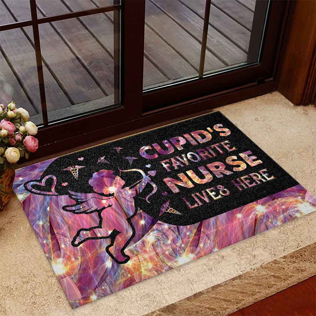 Cupid's Favorite Nurse Lives Here - Nurse Doormat