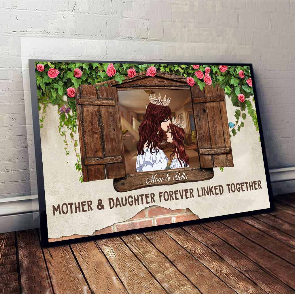 Mother & Daughters Forever Linked Together - Mother's Day Personalized Poster