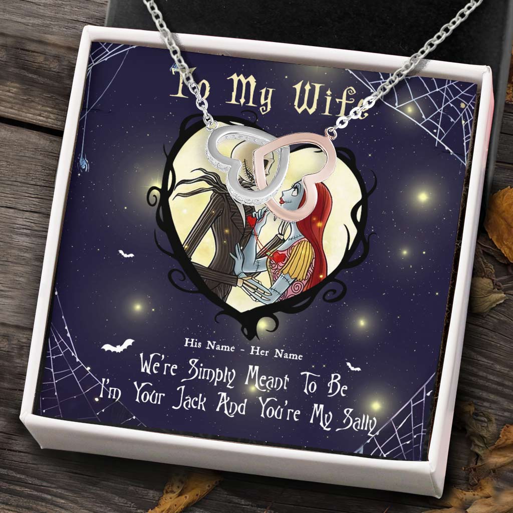 We're Simply Meant To Be - Personalized Couple Nightmare Two Hearts Necklace