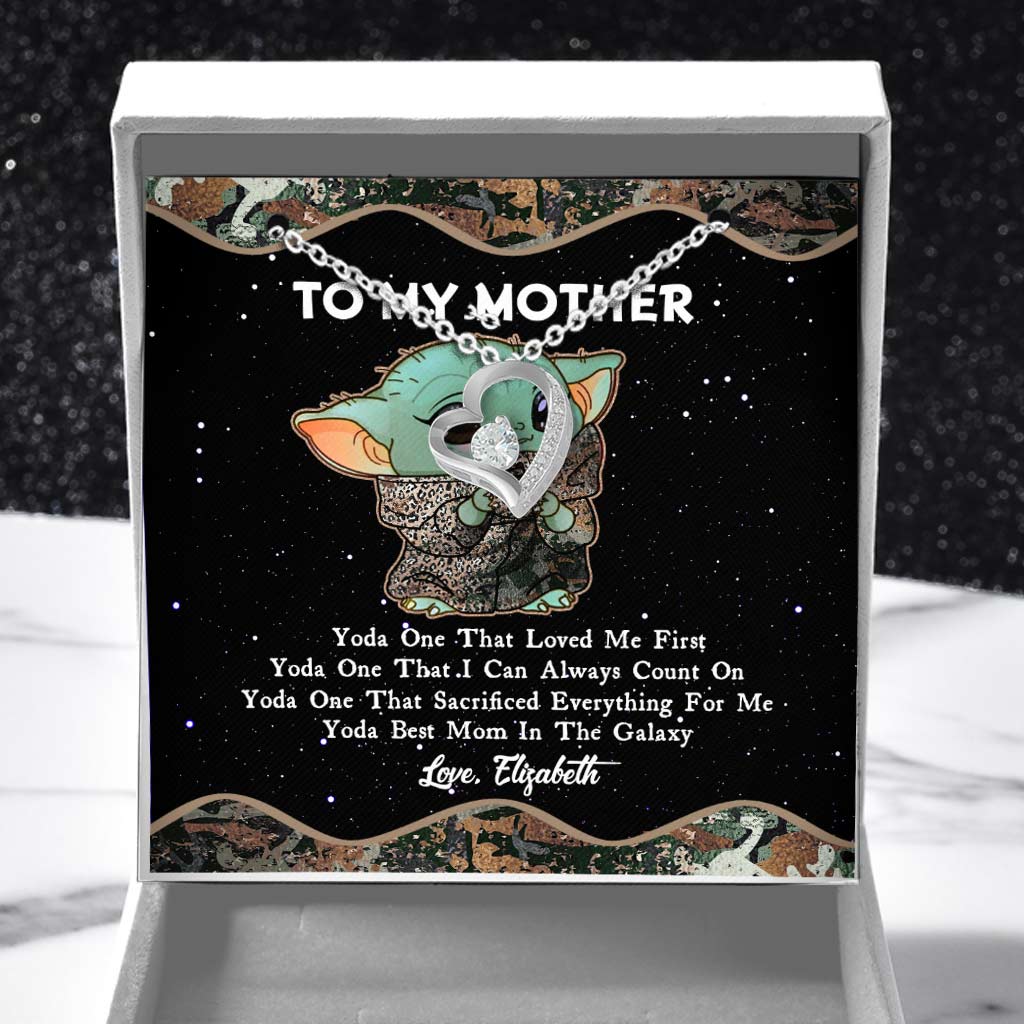 Yoda Best In The Galaxy - Personalized Mother's Day The Force Forever Love Necklace