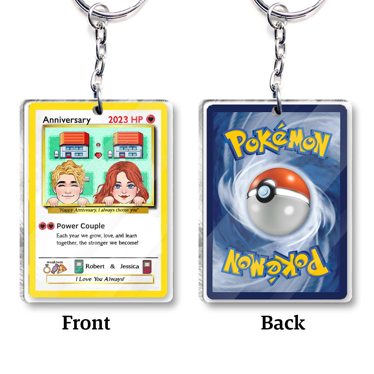 Power Couple - Personalized Monster Trainer Transparent Keychain