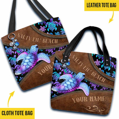 Salty Lil Beach - Turtle Personalized  Tote Bag