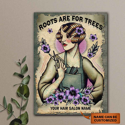 Roots Are For Trees - Hairdresser Personalized Rectangle Metal Sign