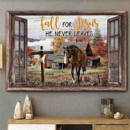 Fall For Jesus - Horse Canvas And Poster