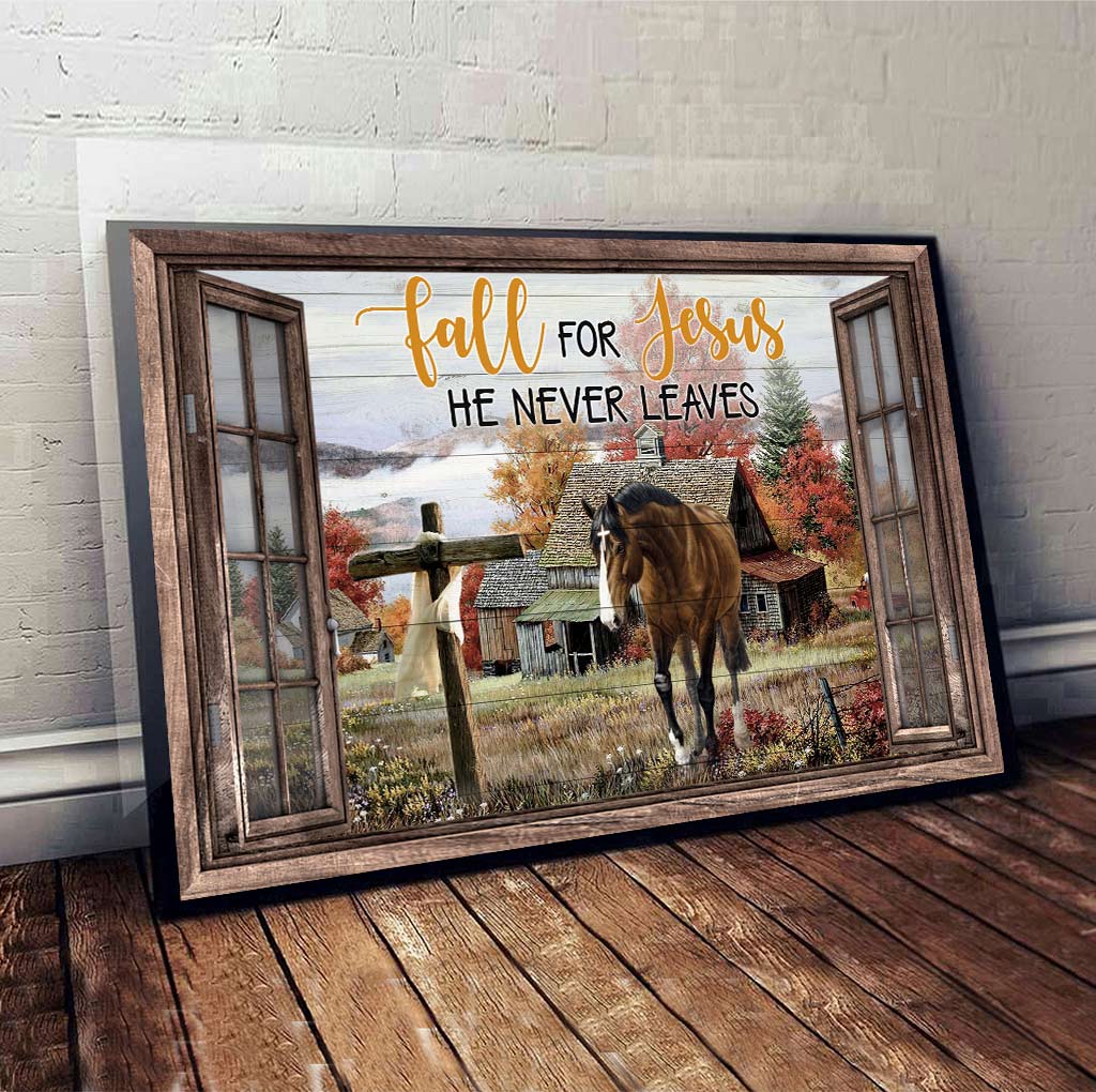 Fall For Jesus - Horse Canvas And Poster