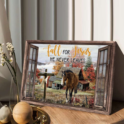 Fall For Jesus - Horse Canvas And Poster