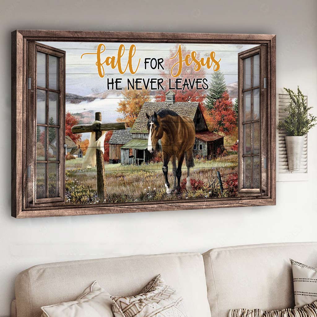 Fall For Jesus - Horse Canvas And Poster