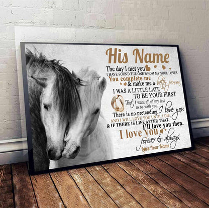 The Day I Met You - Personalized Horse Canvas And Poster