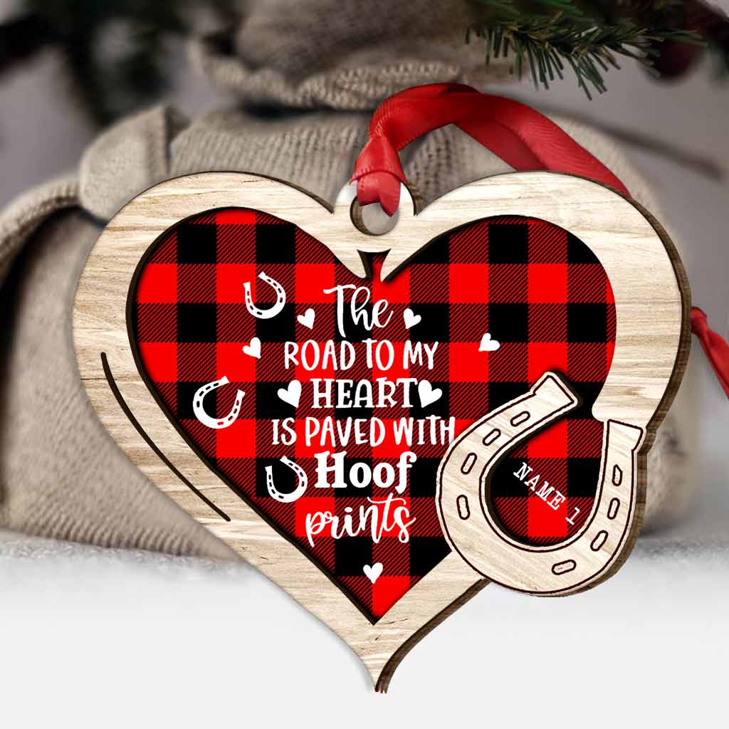 The Road To My Heart Is Paved With Hoof Prints - Personalized Horse Layered Wood Ornament