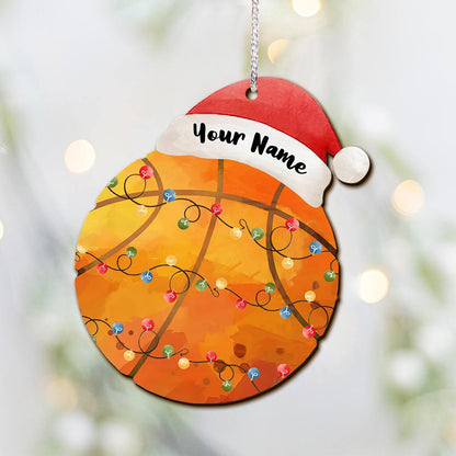 Sport Lovers - Personalized Christmas Basketball Ornament (Printed On Both Sides)