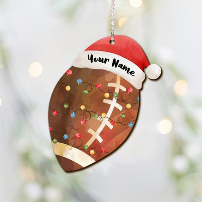 Sport Lovers - Personalized Christmas Football Ornament (Printed On Both Sides)