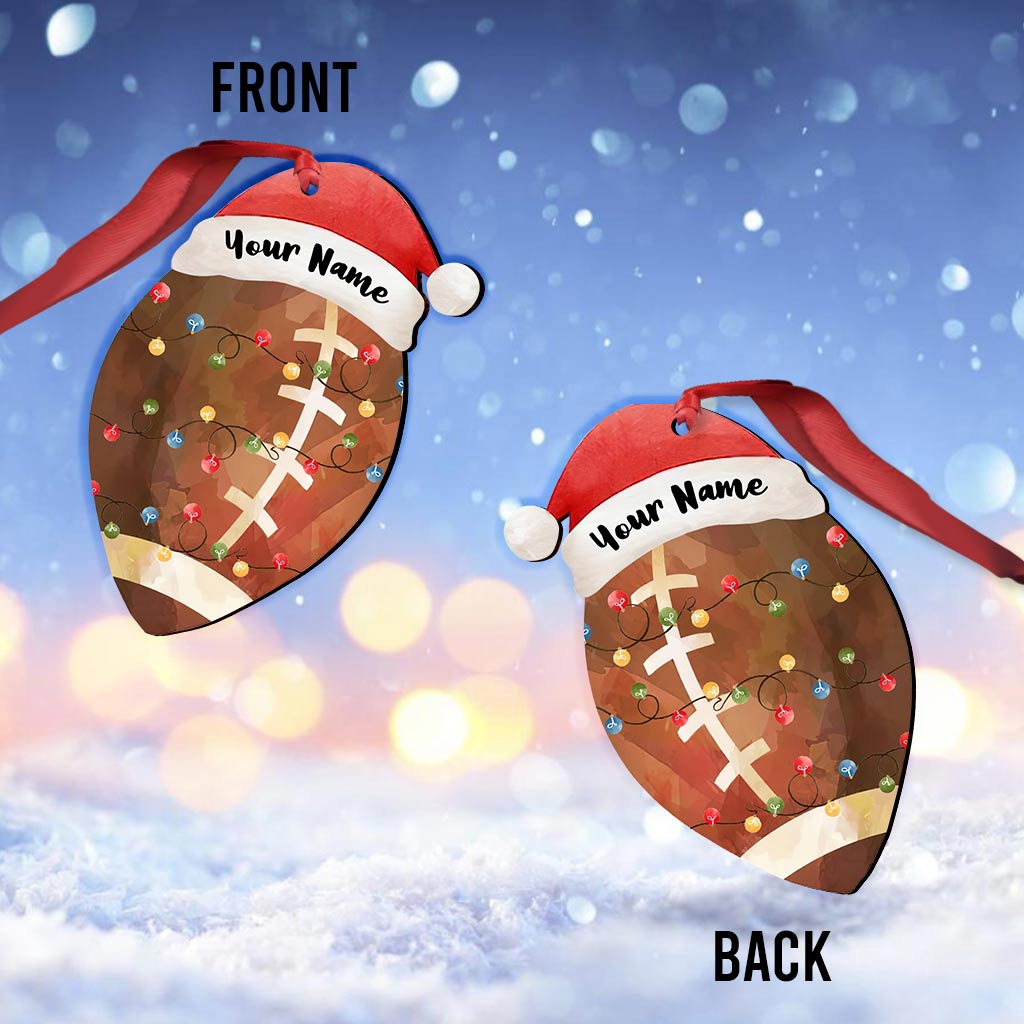 Sport Lovers - Personalized Christmas Football Ornament (Printed On Both Sides)