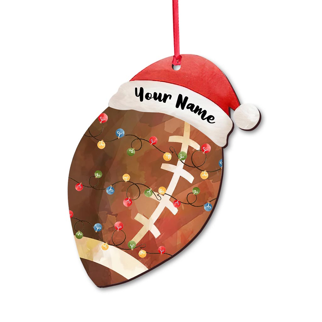 Sport Lovers - Personalized Christmas Football Ornament (Printed On Both Sides)