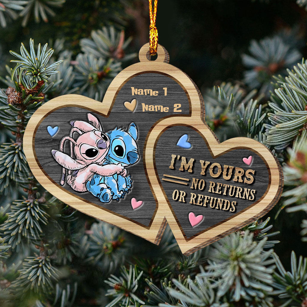 I'm Yours No Returns Or Refunds - Personalized Christmas Ohana Layered Wood Ornament