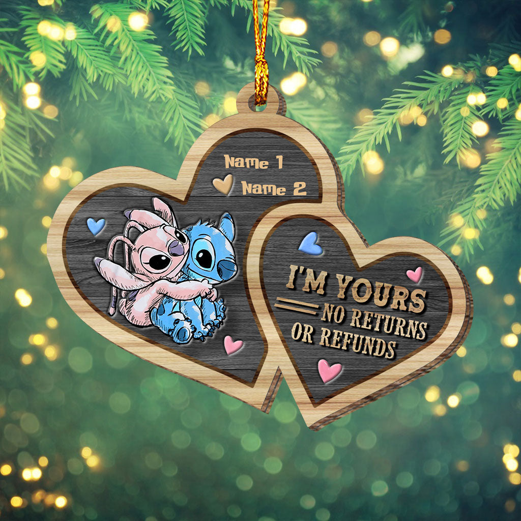 I'm Yours No Returns Or Refunds - Personalized Christmas Ohana Layered Wood Ornament