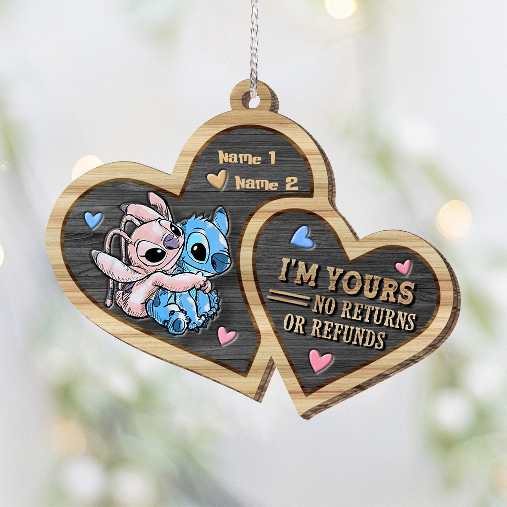 I'm Yours No Returns Or Refunds - Personalized Christmas Ohana Layered Wood Ornament