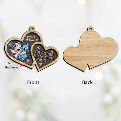 I'm Yours No Returns Or Refunds - Personalized Christmas Ohana Layered Wood Ornament