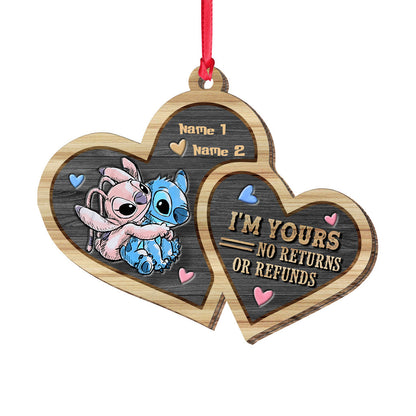 I'm Yours No Returns Or Refunds - Personalized Christmas Ohana Layered Wood Ornament