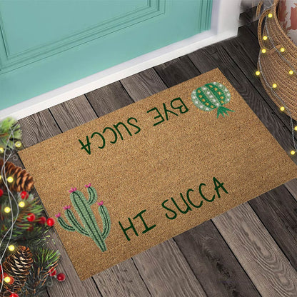 Hi Succa - Cactus Coir Pattern Print Doormat