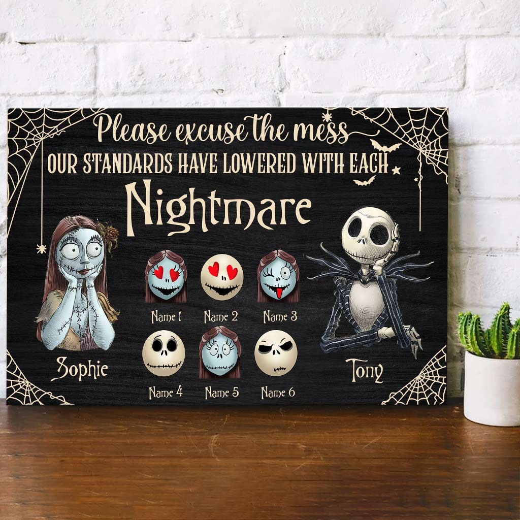 Please Excuse The Mess - Personalized Nightmare Horizontal Rectangle Wood Sign