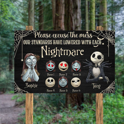 Please Excuse The Mess - Personalized Nightmare Horizontal Rectangle Wood Sign