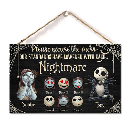 Please Excuse The Mess - Personalized Nightmare Horizontal Rectangle Wood Sign