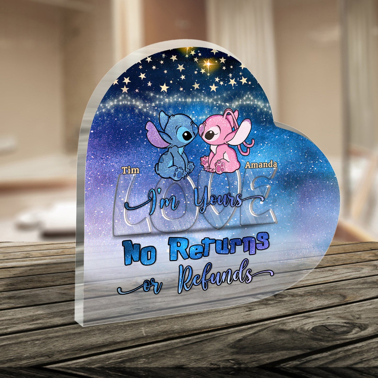 I'm Yours Galaxy Ohana - Personalized Couple Ohana Custom Shaped Acrylic Plaque