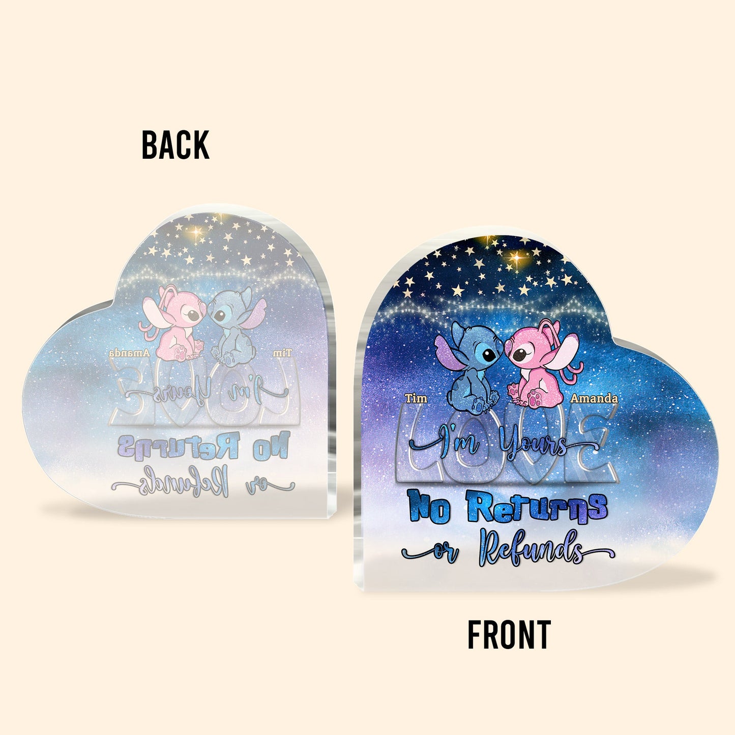 I'm Yours Galaxy Ohana - Personalized Couple Ohana Custom Shaped Acrylic Plaque